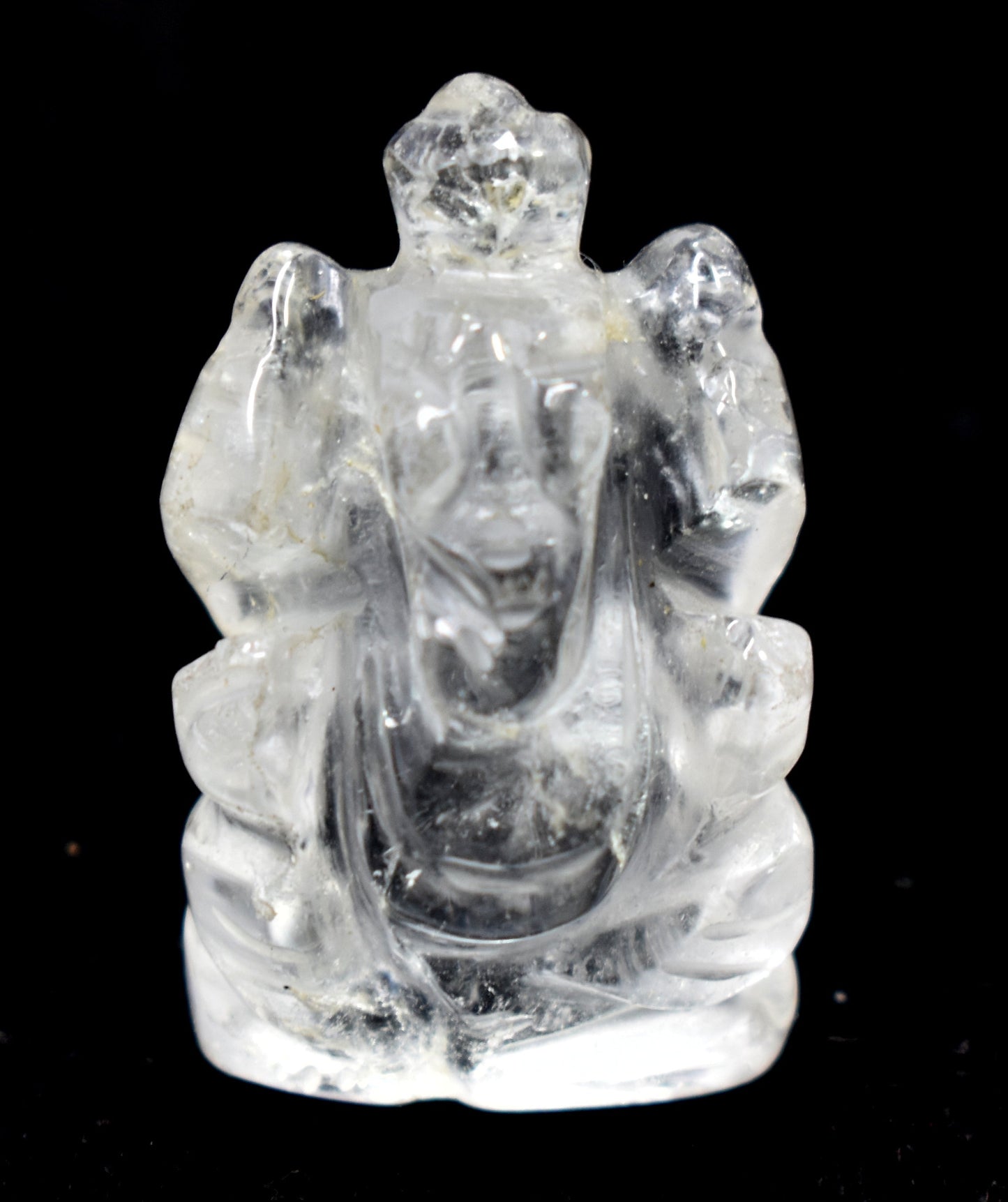 CLEAR HIMALAYAN QUARTZ Crystal Ganesh - Lord Ganesh Statue, {22.60 Gram}