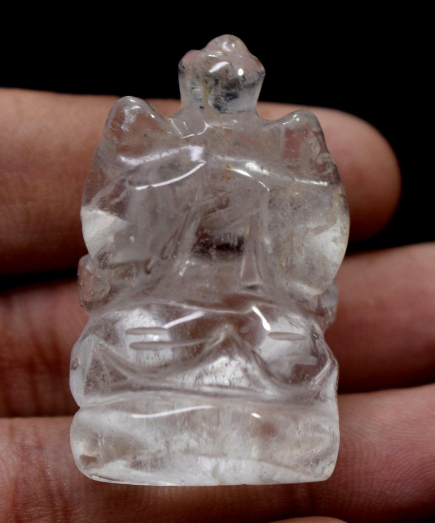 CLEAR HIMALAYAN QUARTZ Crystal Ganesh - Lord Ganesh Statue, {22.60 Gram}