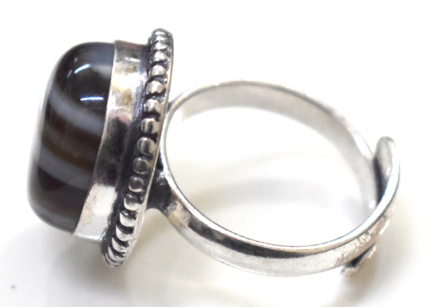 Botswana Agate Ring Free Size, {Weight- 9.00 Gram}