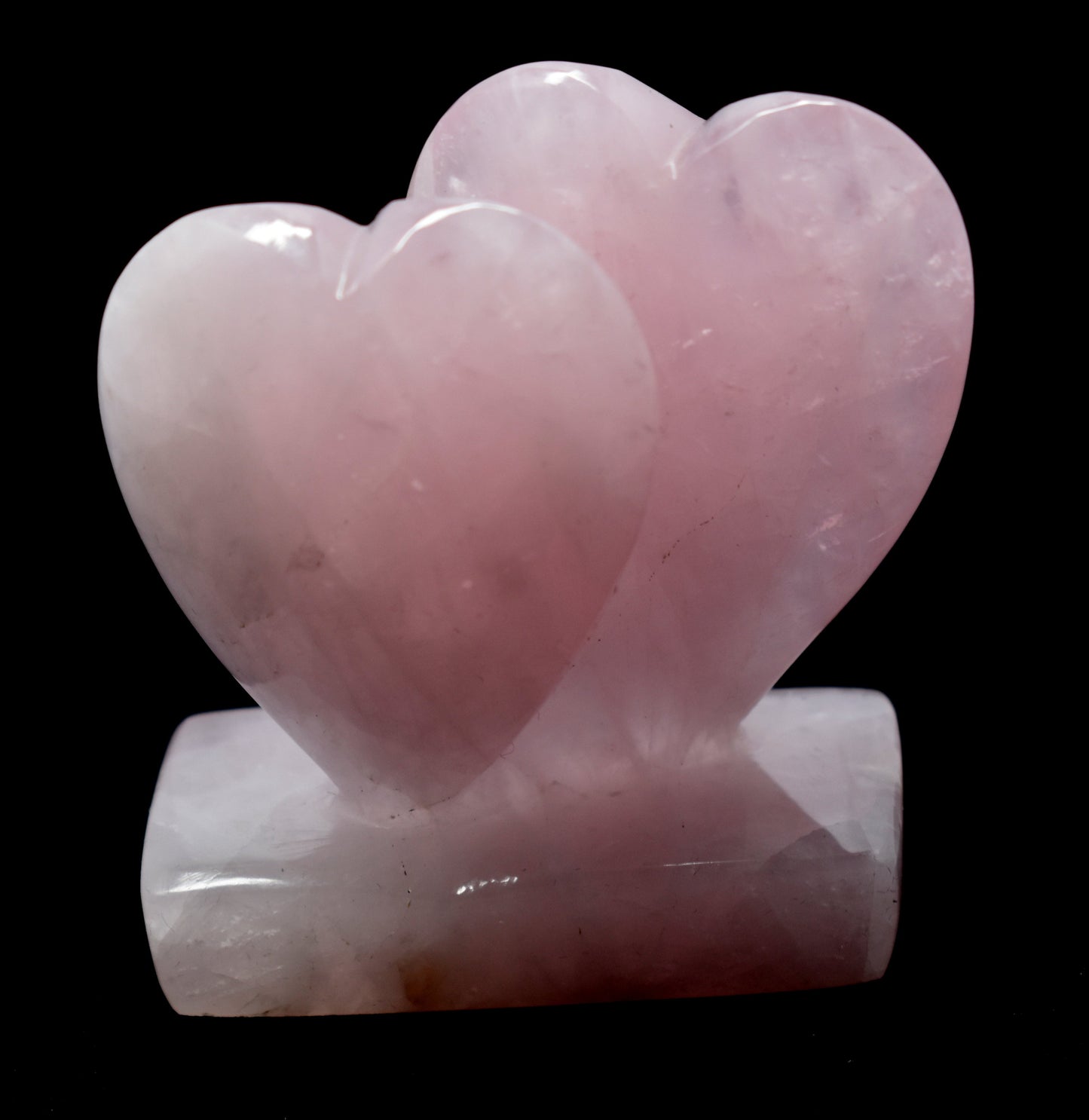 Natural Rose Quartz Curved Heart Shape Stone