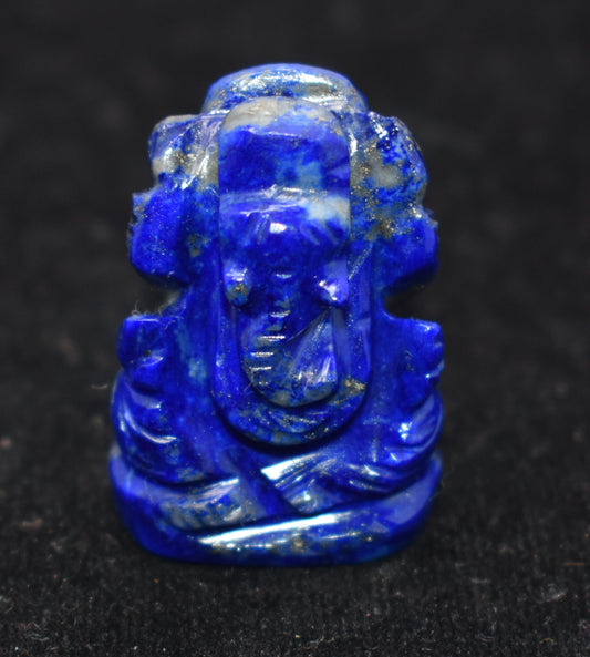 Lapis Lazuli Ganesh carved Gemstone Crystal Sculpture Rock Statue Spiritual Reiki/Chakra