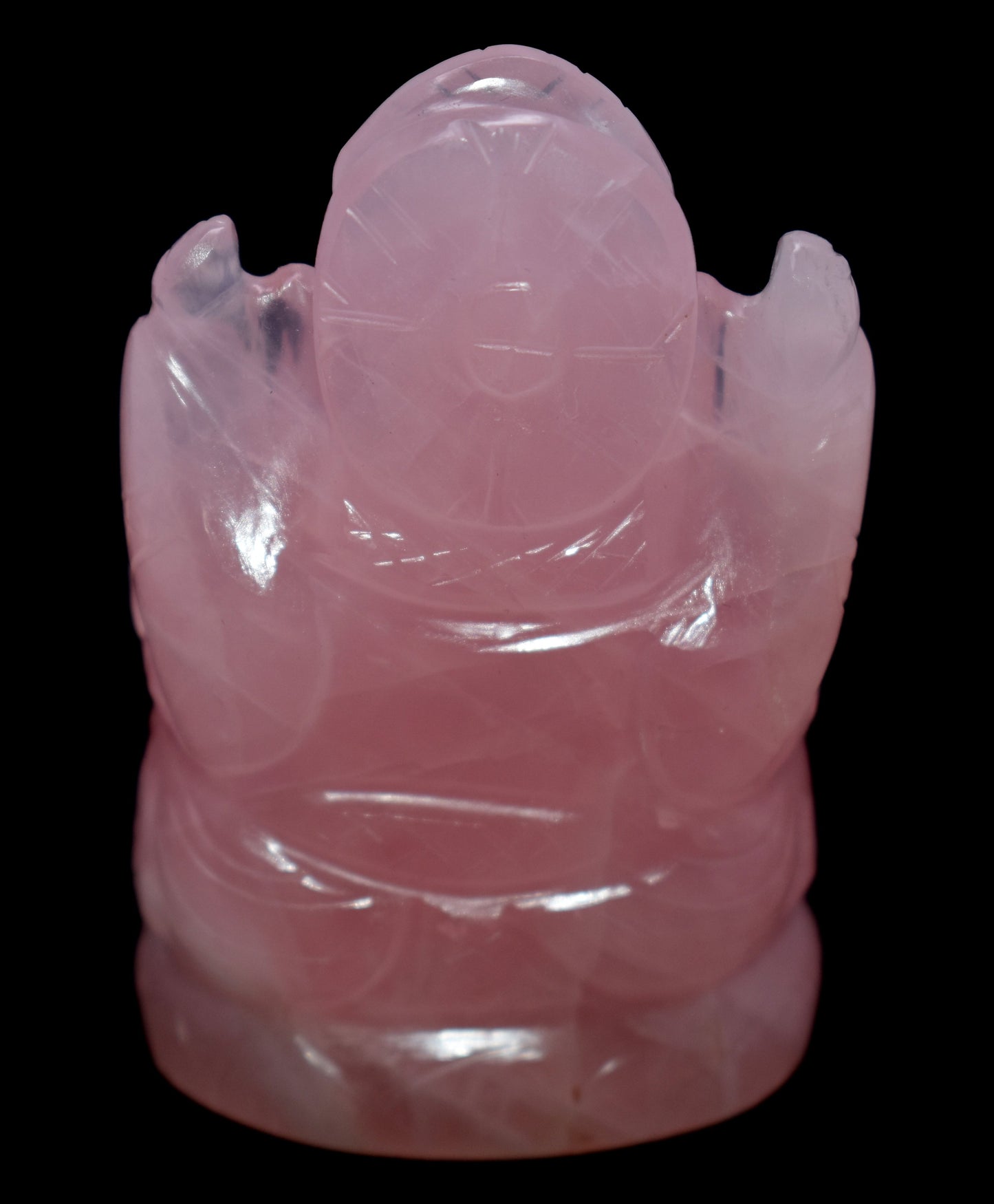 Rose Quartz Ganesh, Hand carved Ganesha skull, Crystal Ganesha, Quartz crystal skull,