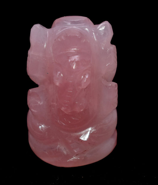 Rose Quartz Gemstone Ganesh, Spiritual Home Decor, Crystals Figurine, Positive Energy,