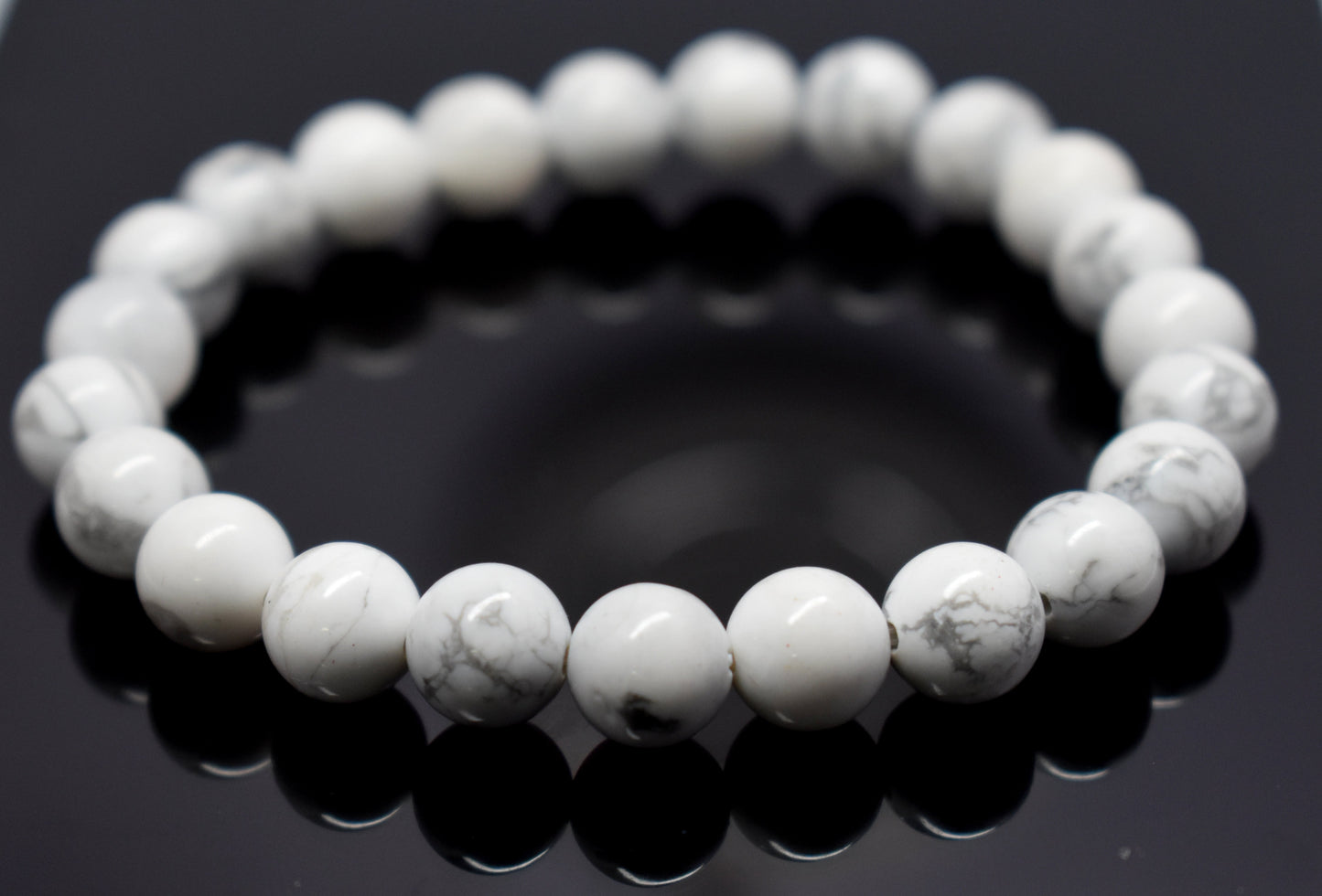 Howlite Bead Bracelet| Crystal jewelry| White Crystal| Bead bracelet| Gemstone Bracelet