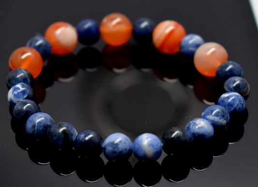 Sodalite and Carnelian Bracelet