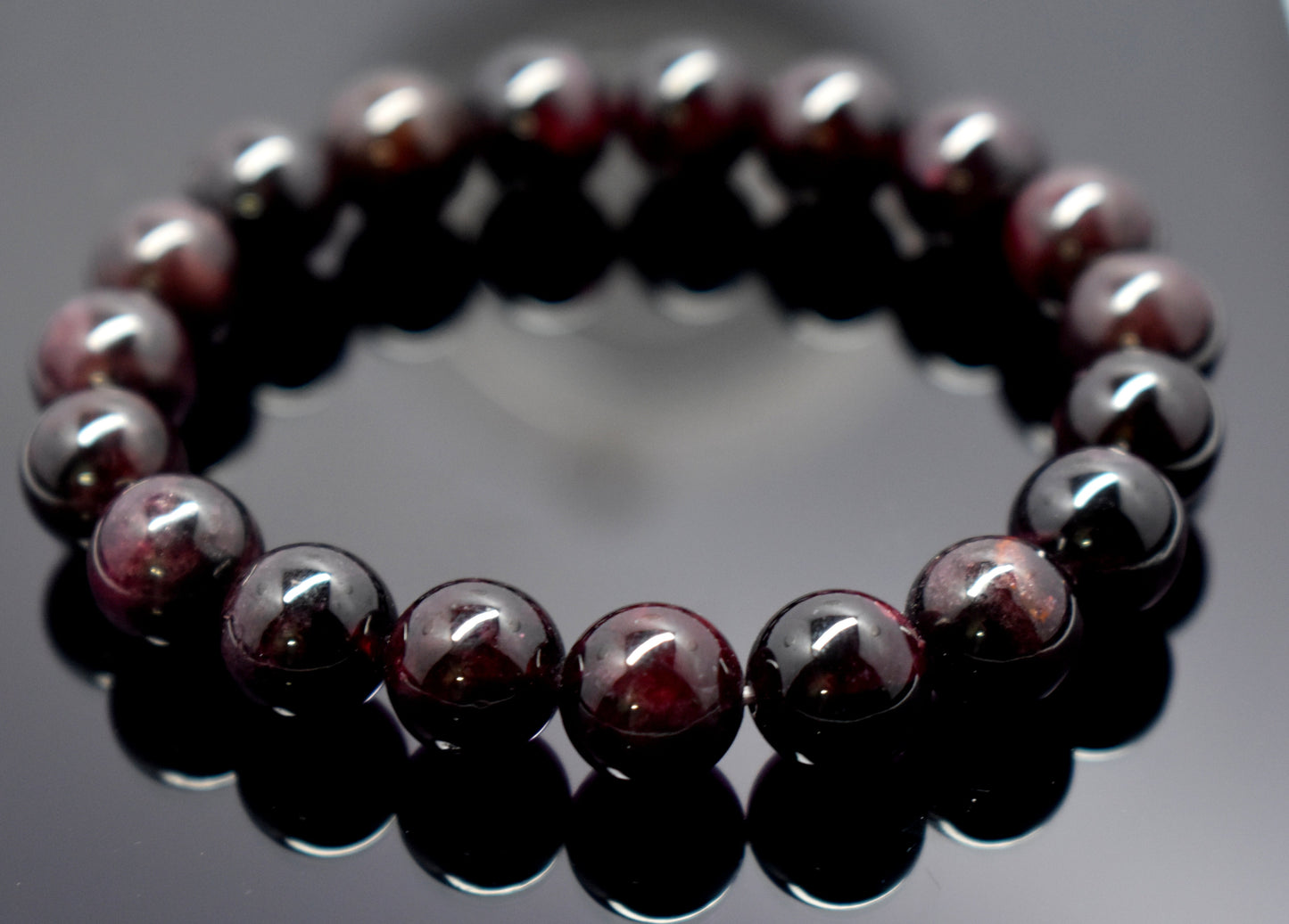 Garnet Beaded Bracelet, Handmade