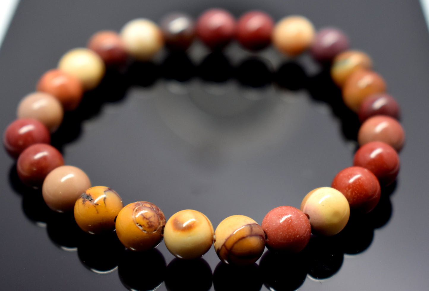 Mookaite Bracelet. Boho Style Stretch Bracelet Handmade