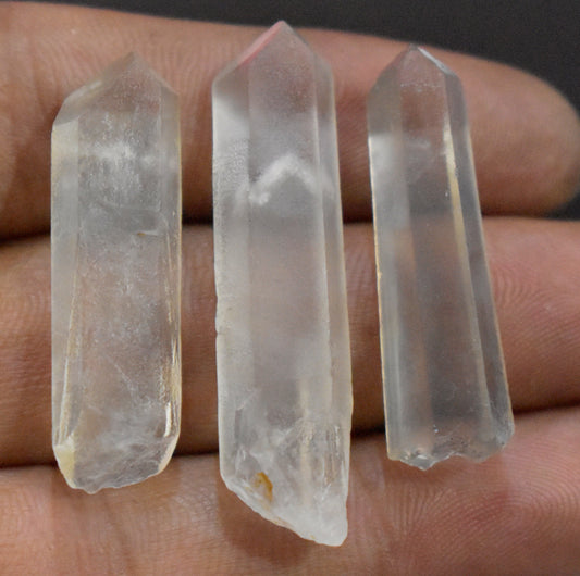 Natural Clear Quartz Crystal Pencil, Phantom Quartz Point