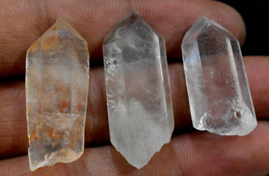 Natural Clear Quartz Crystal Pencil, Phantom Quartz Point