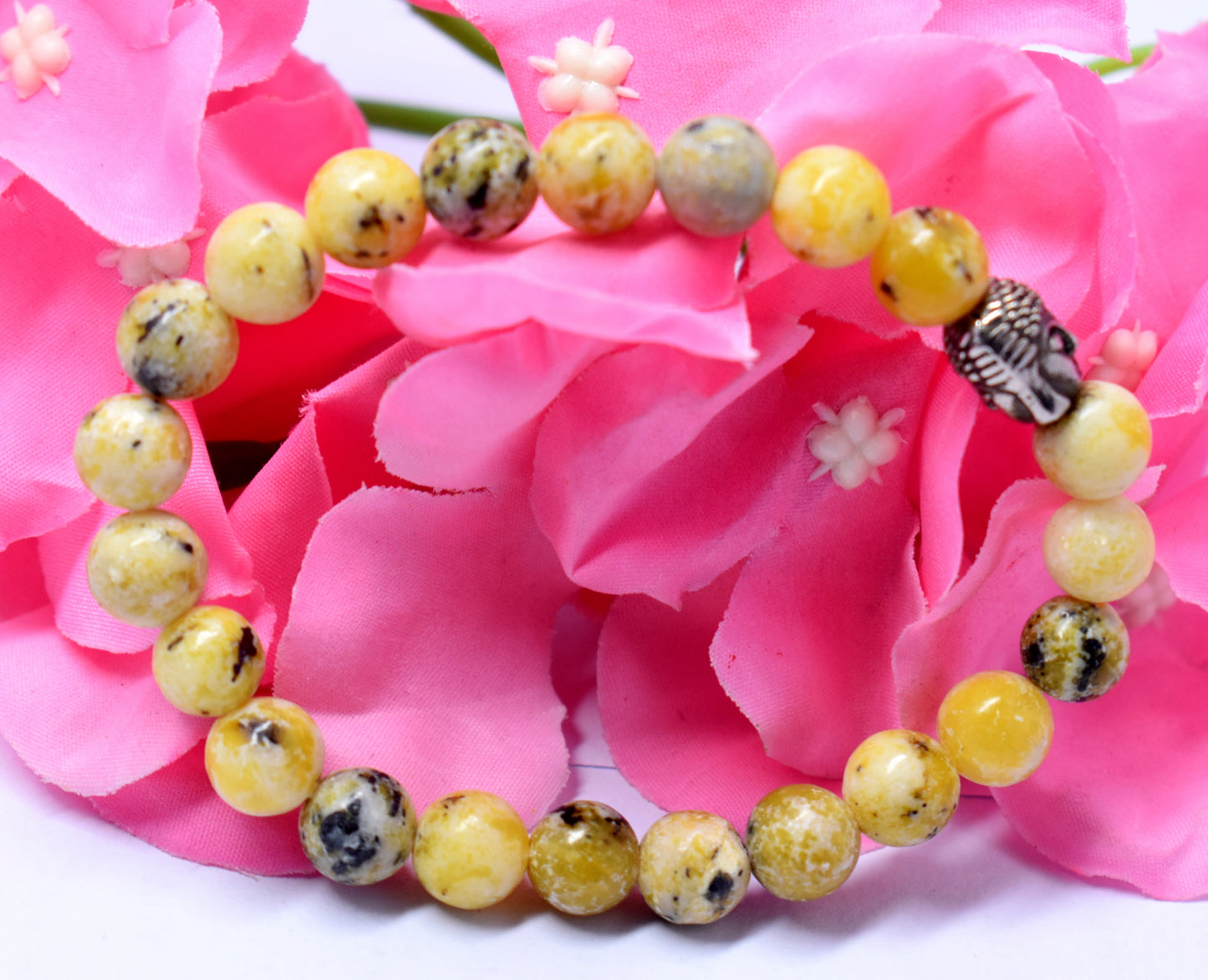 Yellow Opal Bead Bracelet