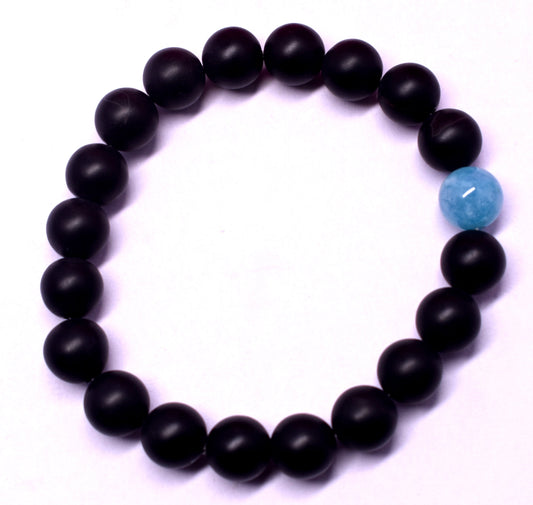 Black Onyx Stone Adjustable Bracelet - For Meditation