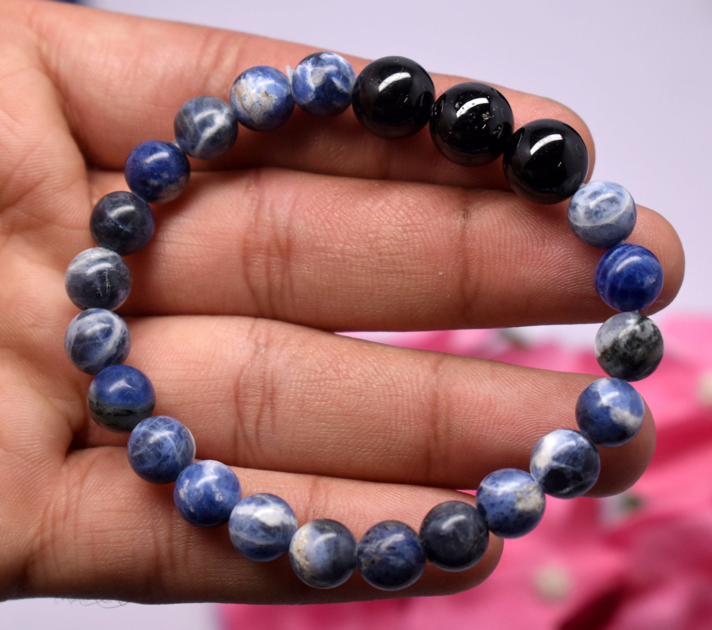 Sodalite With Garnet Bead Bracelet