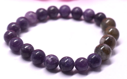 Lepidolite And Labradorite Bead Bracelet