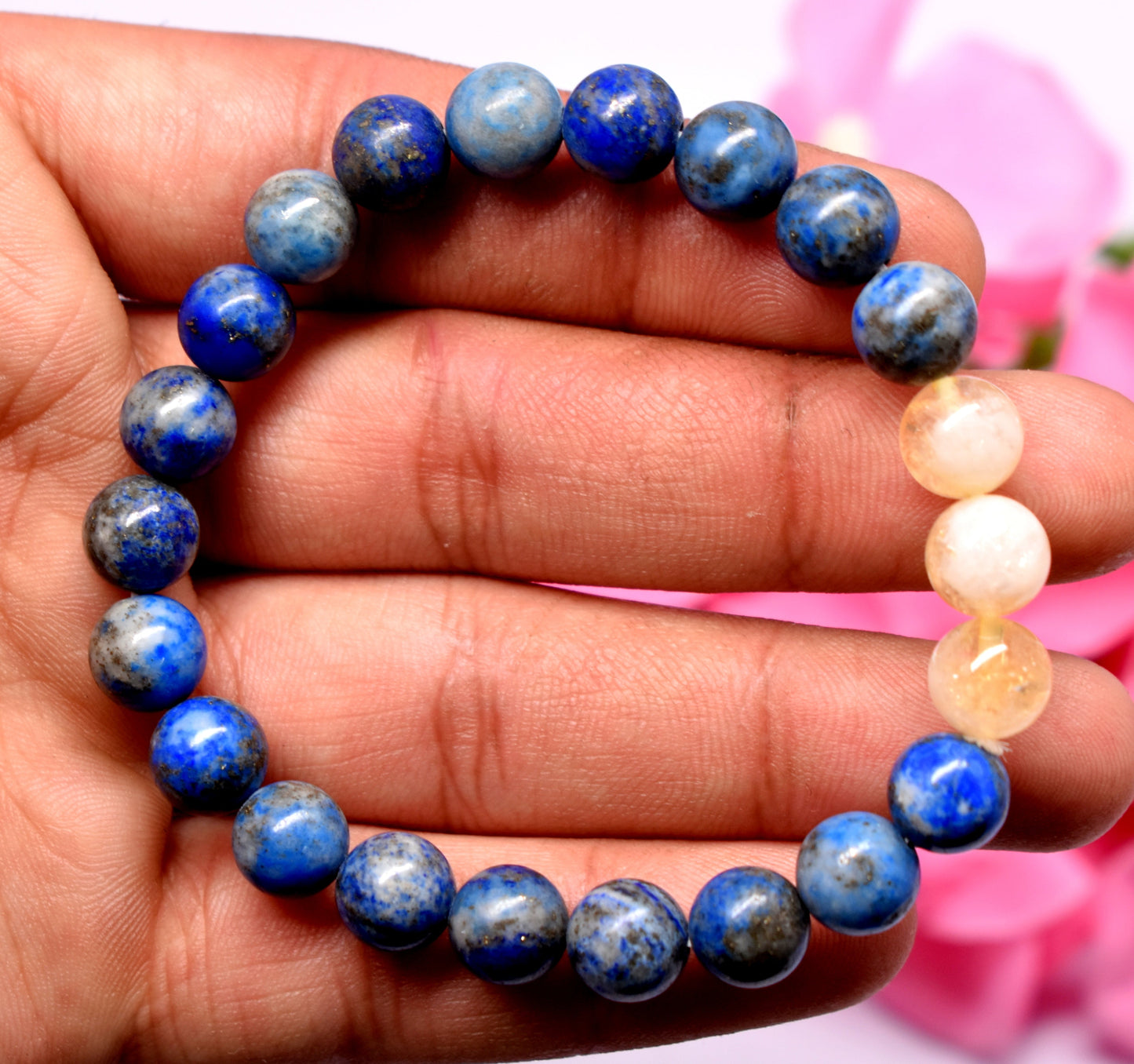 Lapis Lazuli And Citrine Bracelet Crystal Gemstone