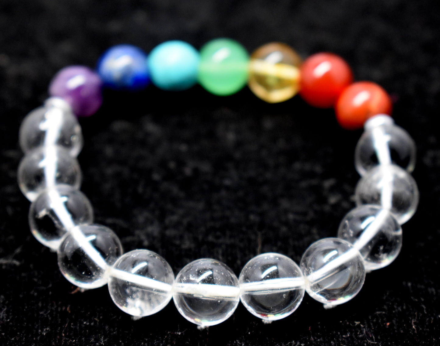 Clear Crystal With 7 Chakra Adjustable Bracelet