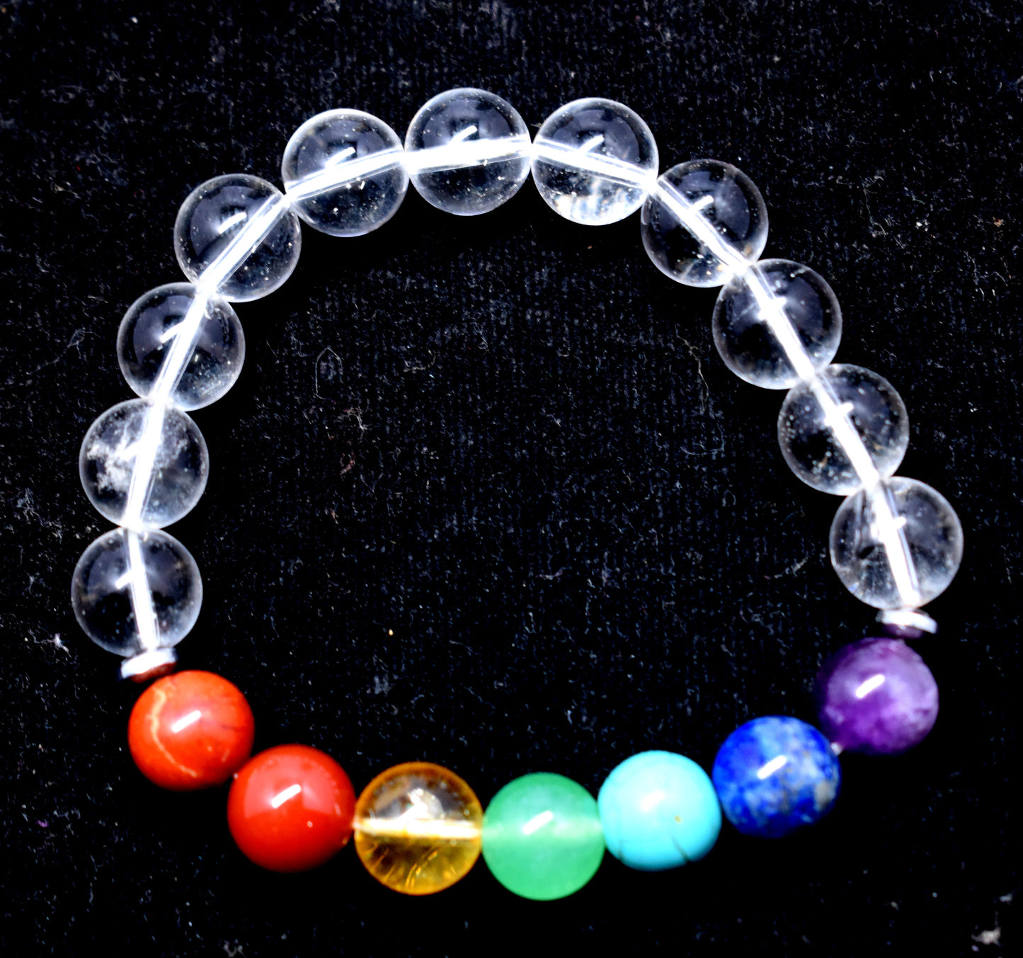 Clear Crystal With 7 Chakra Adjustable Bracelet