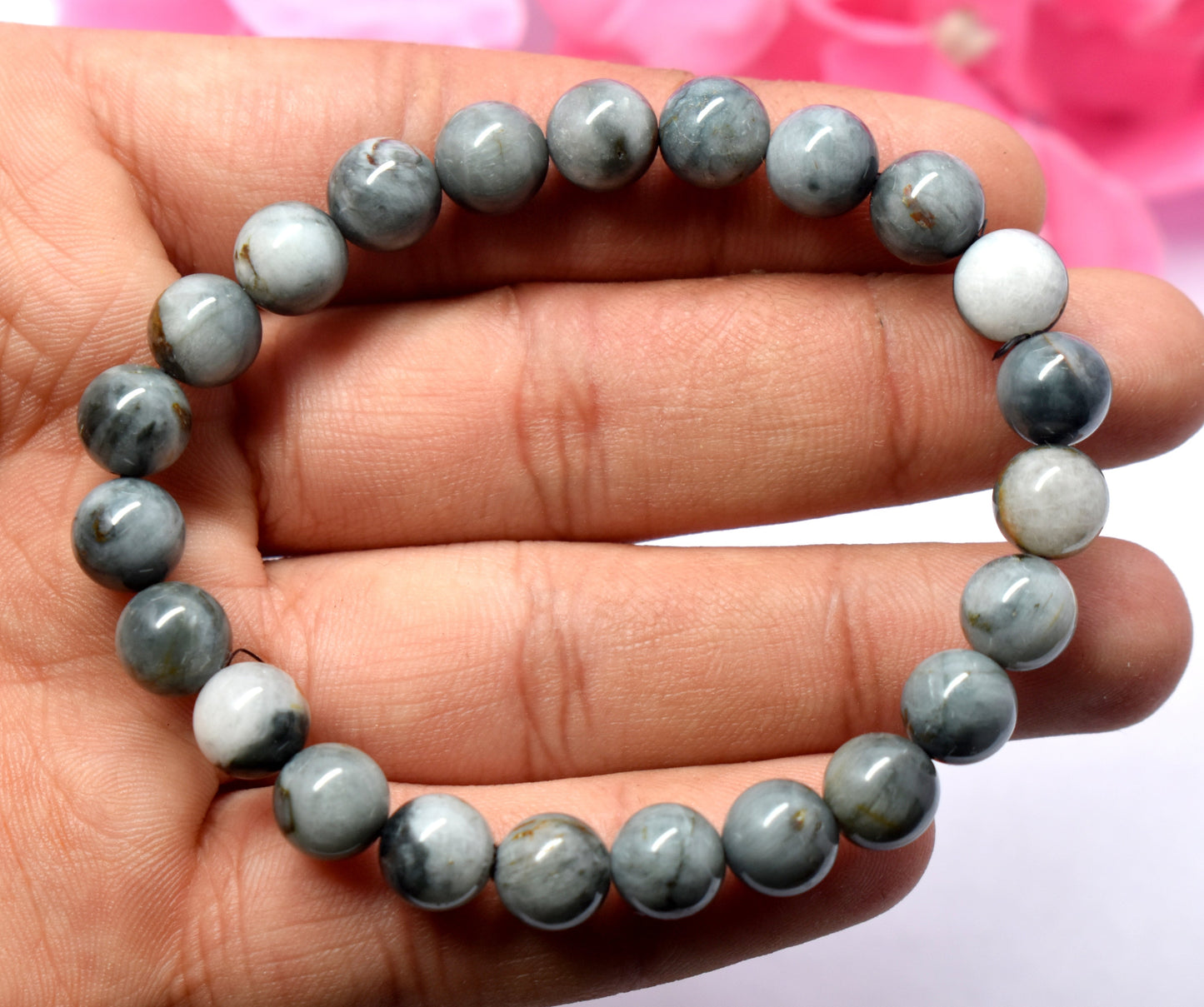 Gray Cat's Eye Bead Bracelet