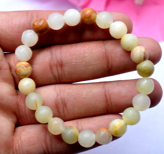 Green Calcite Bead Bracelet