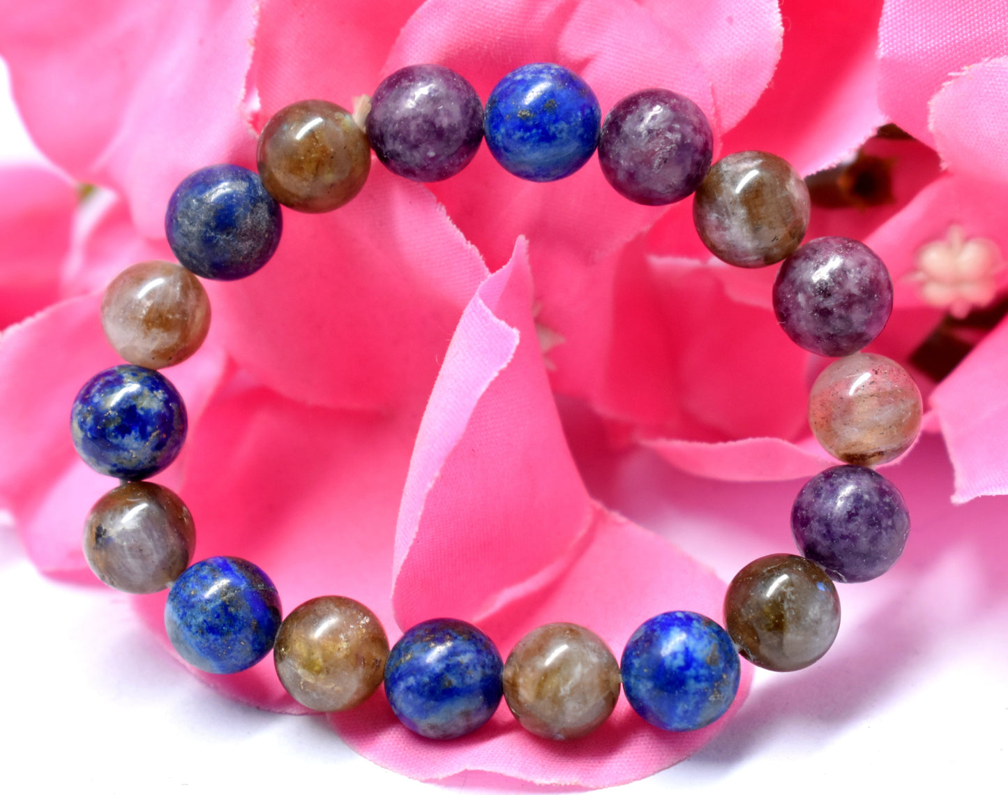 Labradorite, Lapis Lazuli And Lepidolite Bead Child Bracelet