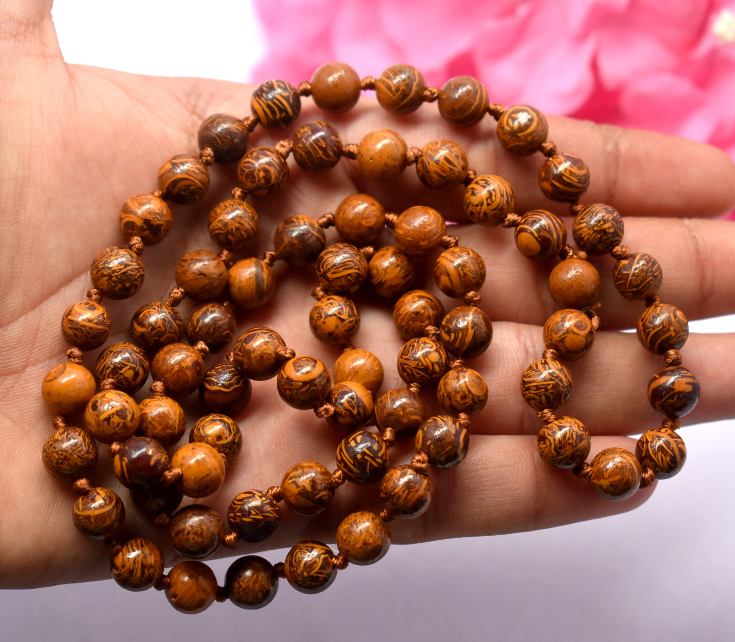 Mariyam Jasper Knotted Bead Mala