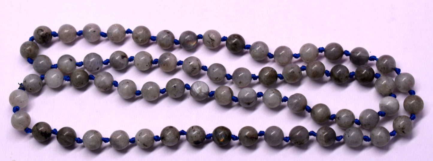 Labradorite Bead Knotted Mala