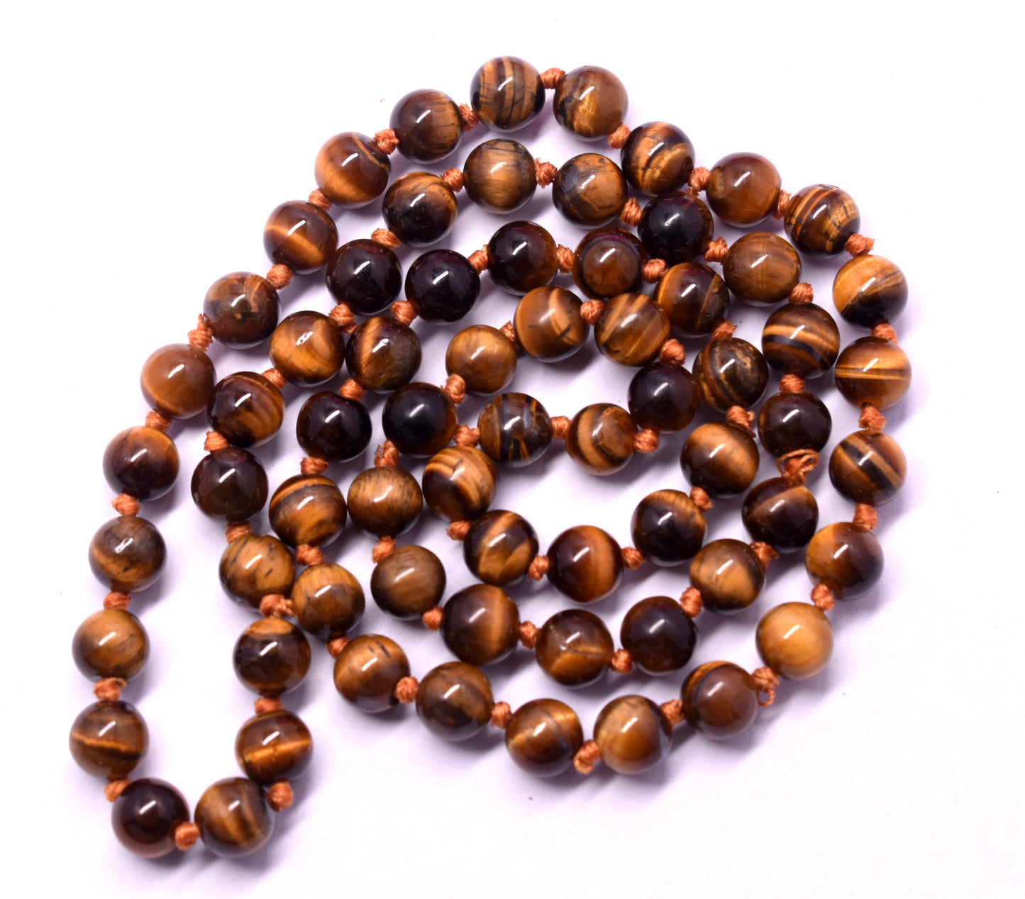 Tiger Eye Bead Knotted Mala