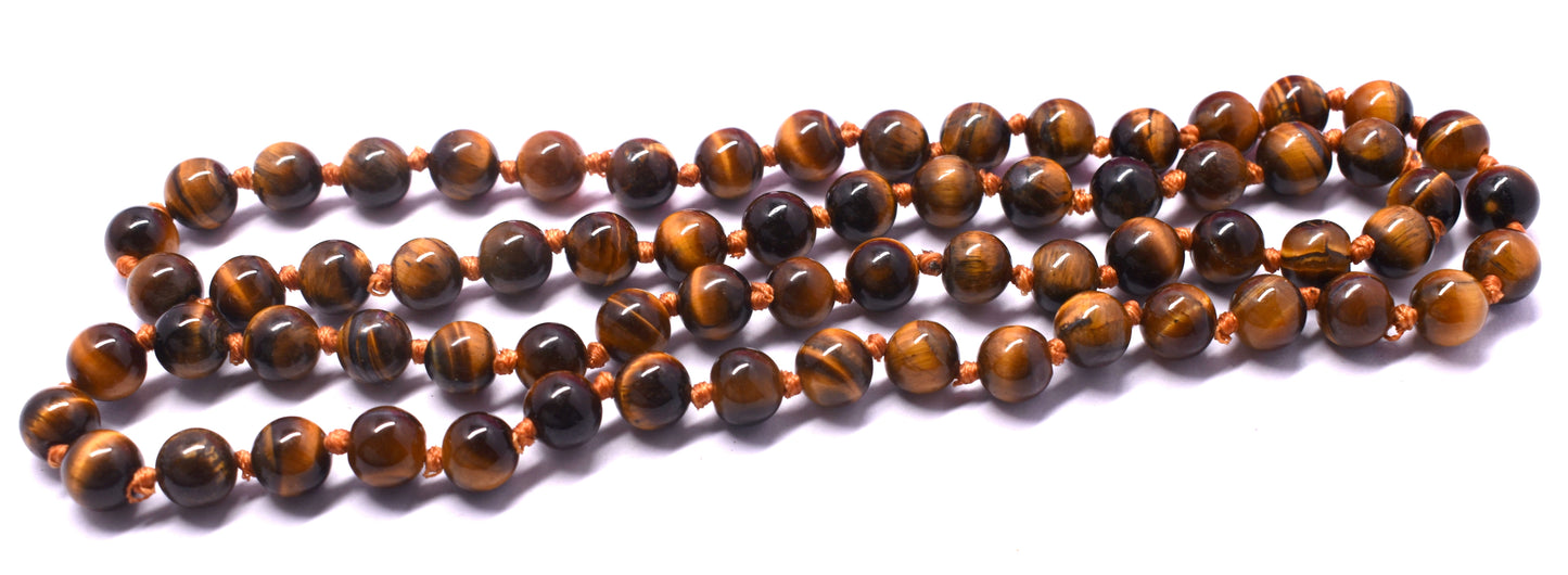 Tiger Eye Bead Knotted Mala