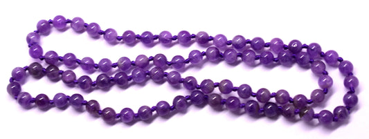 Amethyst Bead Knotted Mala