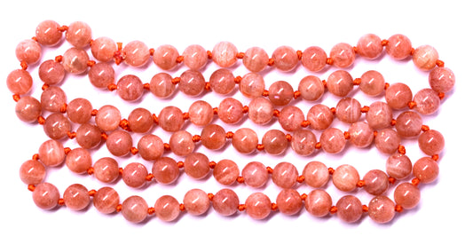 Sunstone Bead Knotted Mala - Energize & Uplift Your Spirit