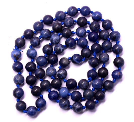 Sodalite Bead Knotted Mala