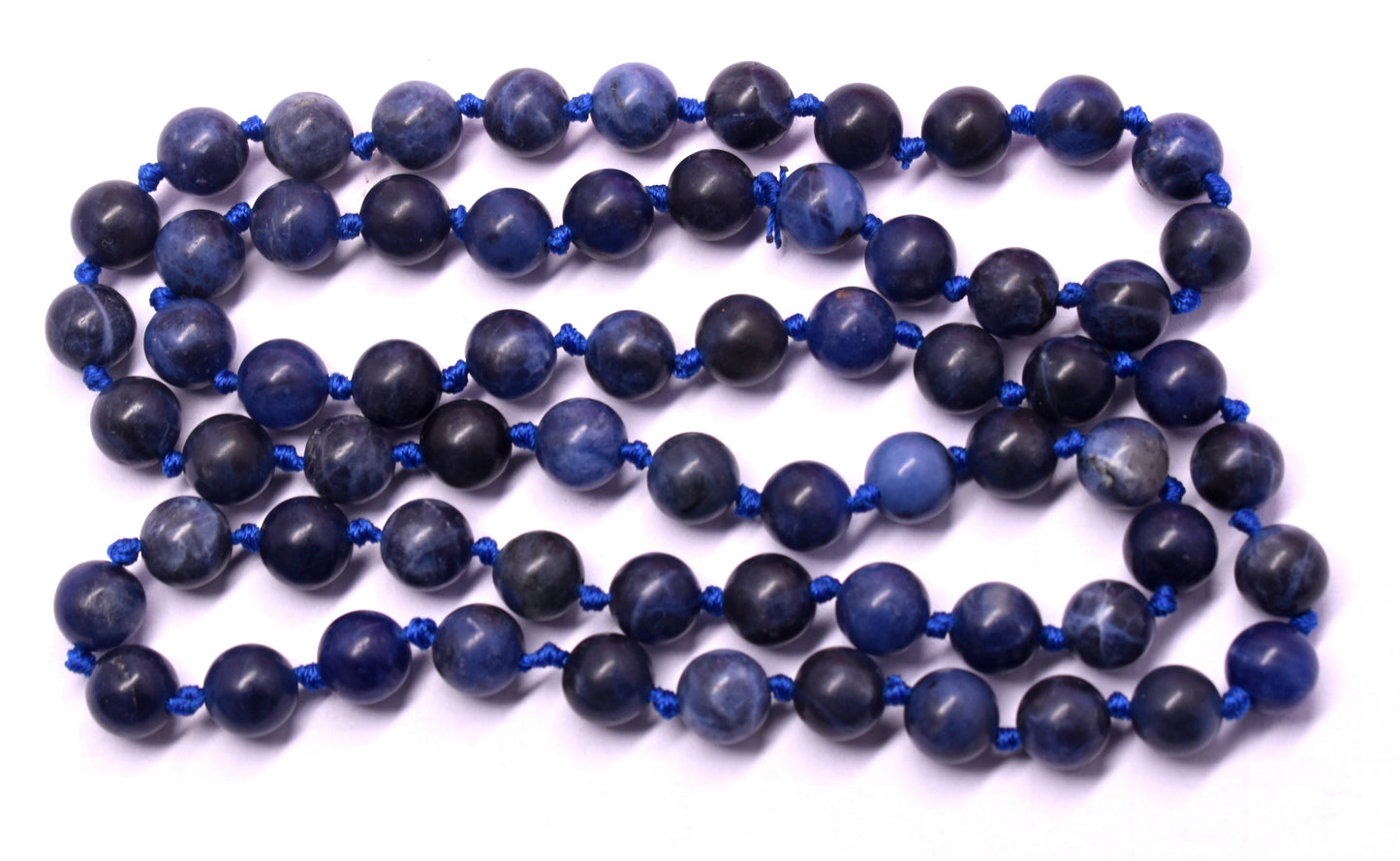 Sodalite Bead Knotted Mala