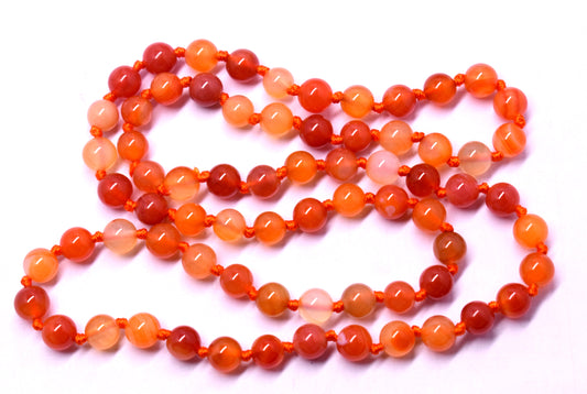 Carnelian Bead Knotted Mala