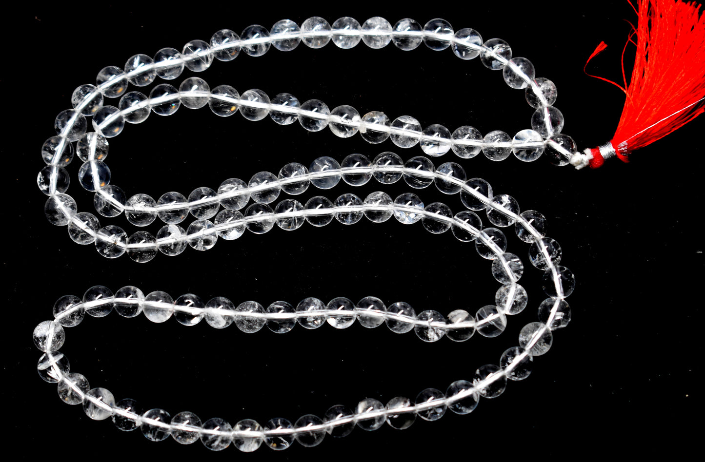 Sphatik Bead Mala| Clear Crystal Bead Mala