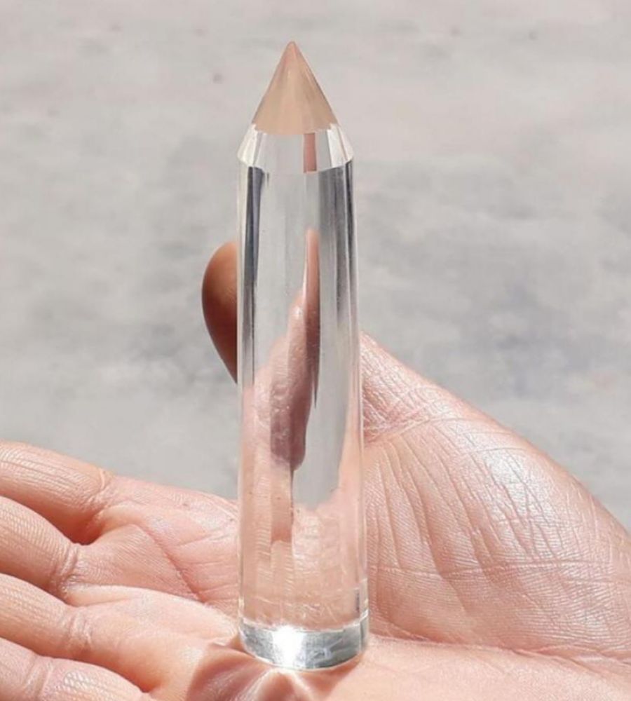 Clear Crystal Quartz Pencil, {68.35 Gram}