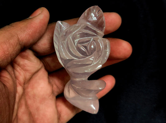 Natural Rose Quartz Curved Flower