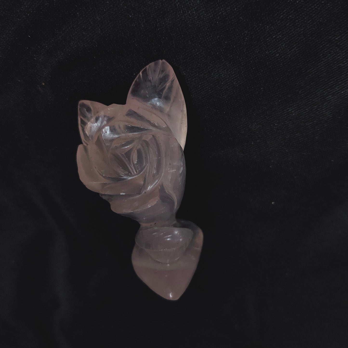 Natural Rose Quartz Curved Flower