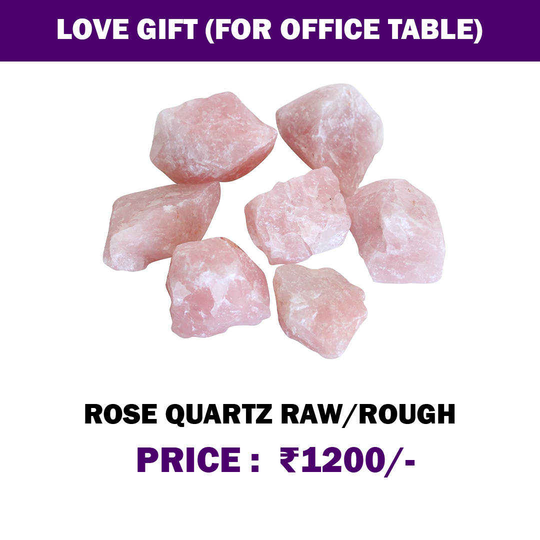 Love Gift (For Office Table) | Rose Quartz Raw / Rough Stone