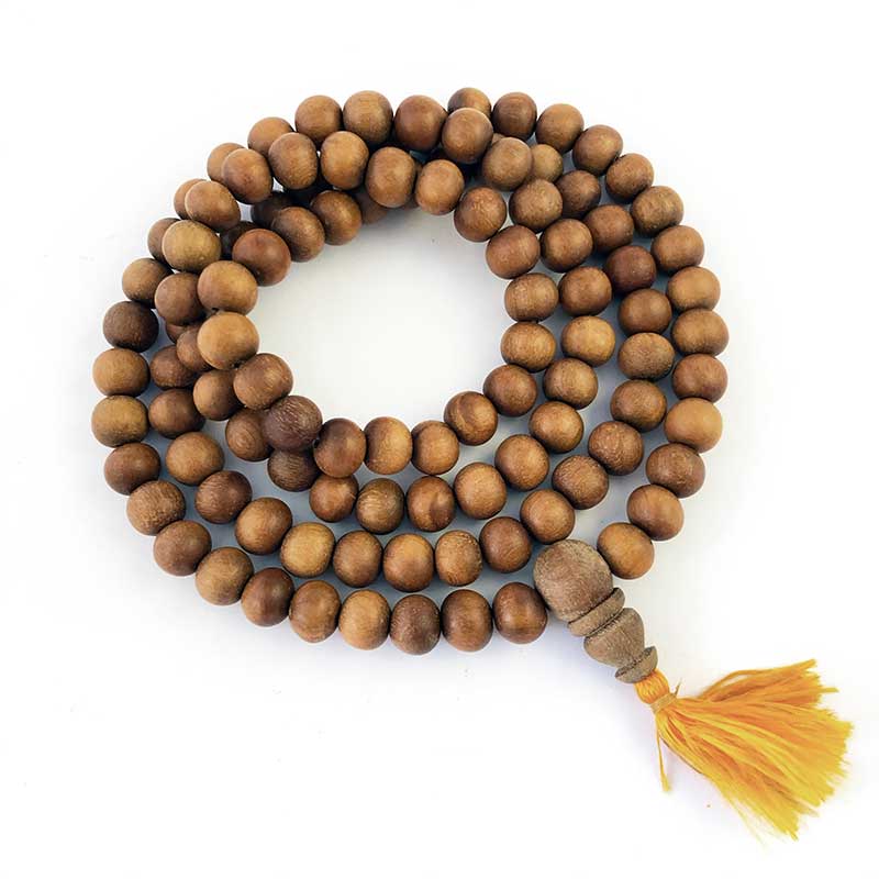 Crystal for House | Natural Sandalwood Handmade Mala on God / Bhagwan Photos | Hindu Prayer Beads Mala, Yoga Mediation