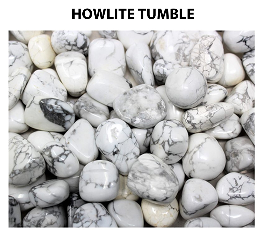 Howlite Tumbled Stone, A Grade Tumbled Stone, 1.00 KG