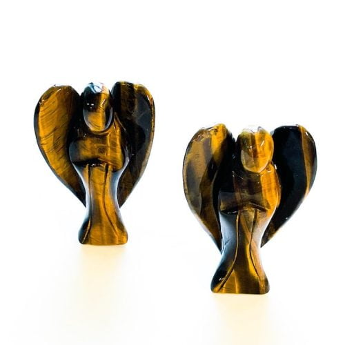 Beautiful Natural Tiger Eye Angels Pair 2'' inches