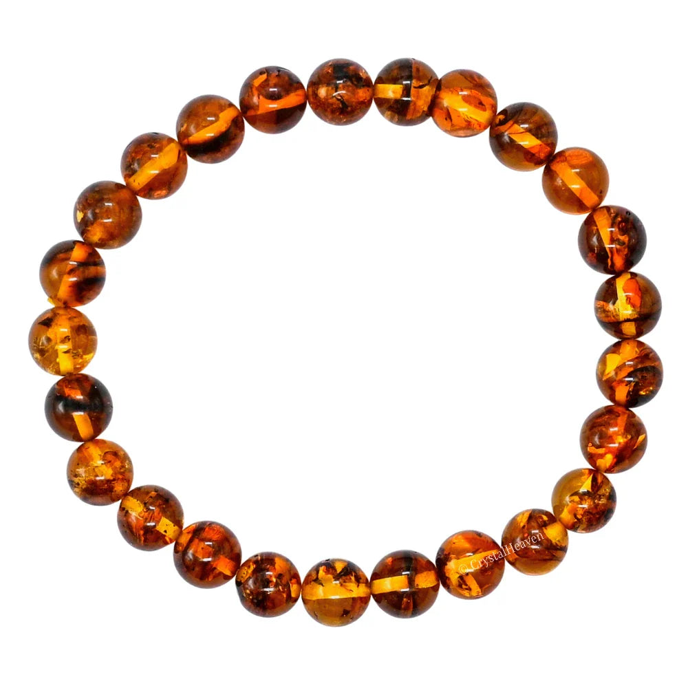 Baltic Amber Round Bead Adjustable Bracelet