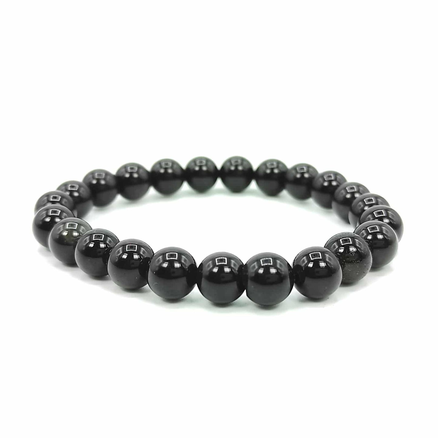 Black Obsidian Bead Adjustable Bracelet