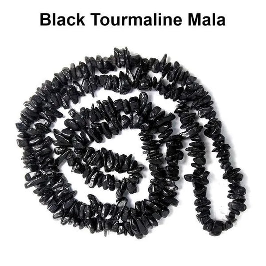 Black Tourmaline Un Cut Chips Mala