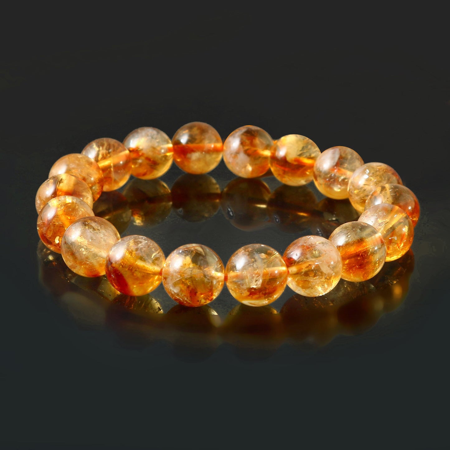 Natural Citrine Bead Bracelet Men Or Women