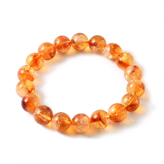 Natural Citrine Bead Bracelet Men Or Women