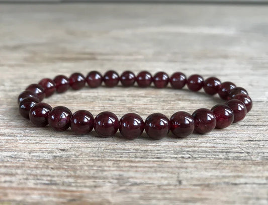 Garnet Bead Adjustable Bracelet