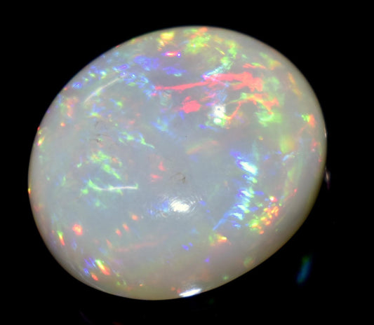 Natural Ethiopian Opal, Oval Welo Fire Cabochon Loose Gemstone, 25.10 Carat, Size-18.5x22x9.5mm,