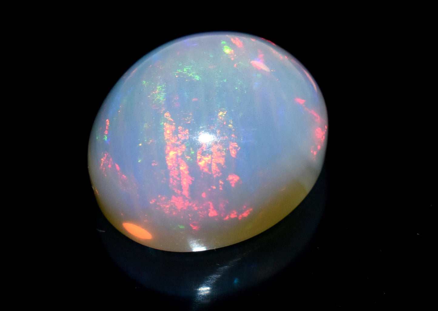 Opal, 100% Natural Ethiopian Opal, Oval Welo Fire Cabochon Loose Gemstone, 19.80 Carat, Size-16x19.5x10mm, Multi Fire Opal, For Jewelry