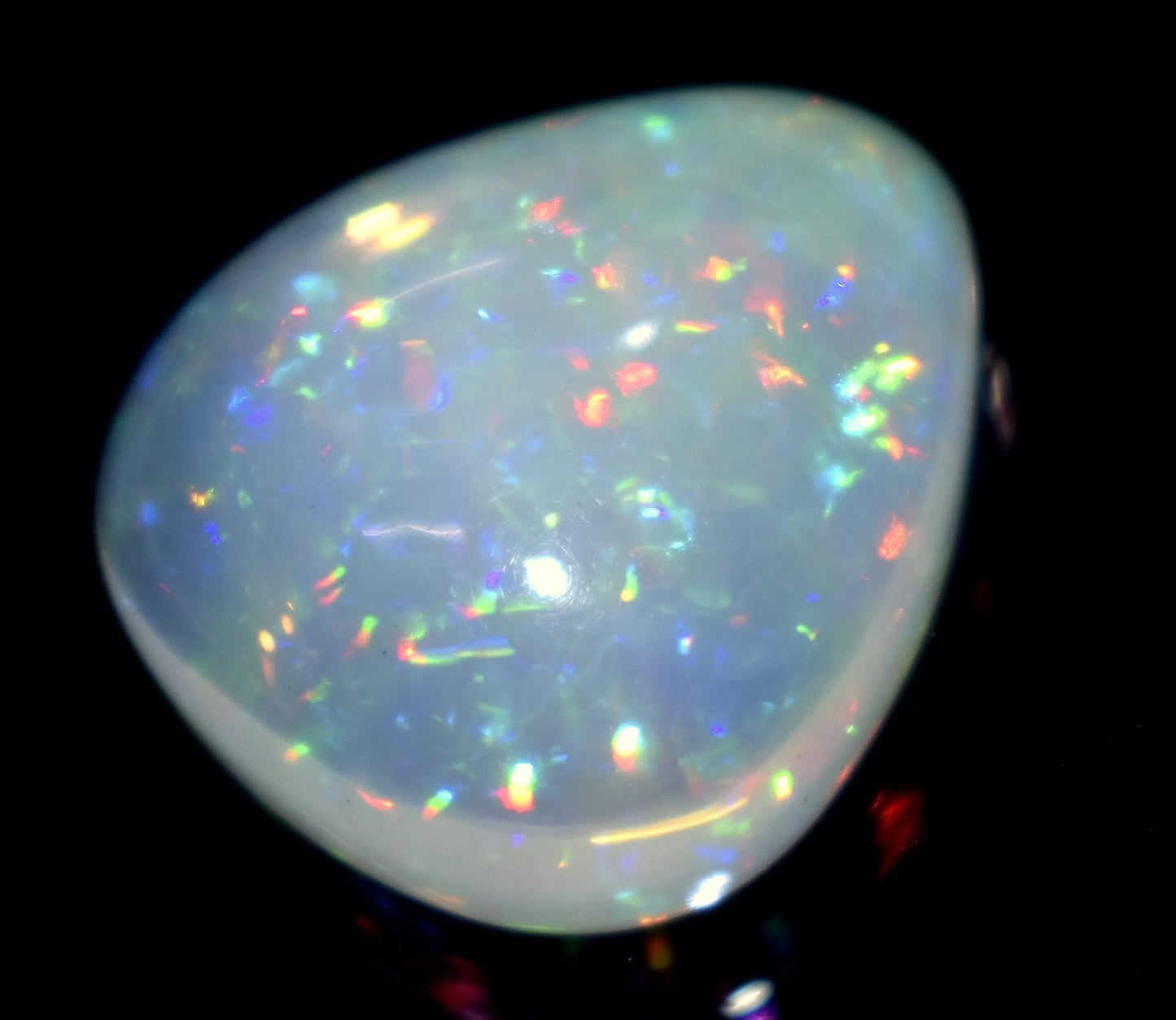 Opal, 100% Natural Ethiopian Opal, Pear Welo Fire Cabochon Loose Gemstone, 16.55 Carat, Size-16x21x9mm, Multi Fire Opal, For Jewelry