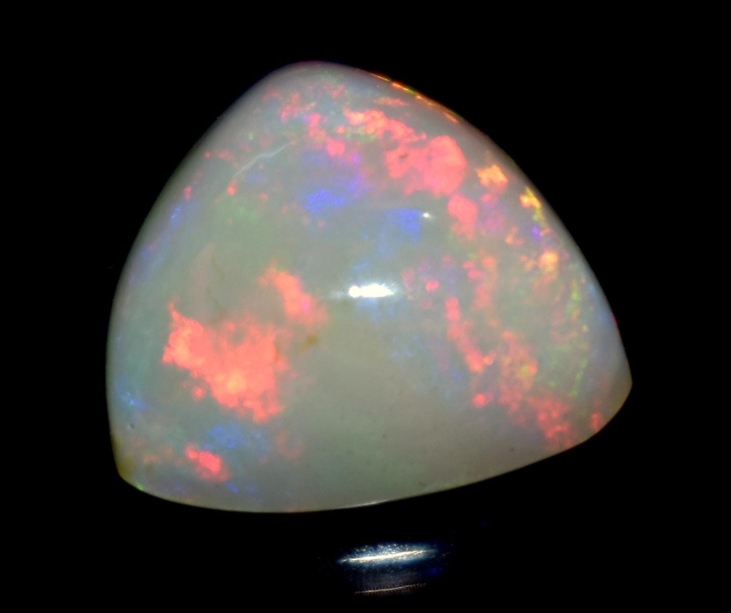 Ethiopian Opal, Trillion Welo Fire Cabochon Loose Gemstone, 2.35 Carat, Size-10x10x4.5mm,